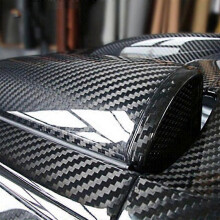 3D Carbon Fibre Vinyl Wrap Super Glossy Big Texture 20cm x 152cm Adhesive for Car Motorcycle Furniture Smooth Surfaces