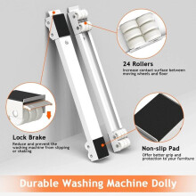 Washing Machine Transport Wheel Set Compatible with Washer, Dryer, Freezer - Brake, 300 kg Load Capacity, 24 Polypropylene Wheels, Adjustable Base