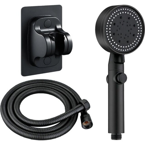 Handheld Shower Head Compatible with Standard Interface, ABS Plastic with Silicone Nozzles, Water Saving Design