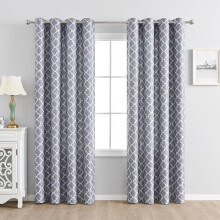 Blauwe verduisteringsgordijnen - Set van twee gordijnen met ringen, thermische isolatie, lichtblokkerend/zware, lange gordijnen voor