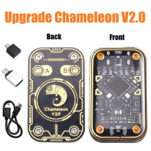 Chameleon Ultra V2.0 RFID Smart Chip Reader and Card Emulator, Dual 125KHZ 13.56MHZ, Restart Function, Black Transparent Plastic Portable Device