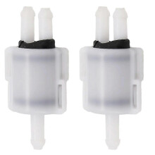 Lot de 2 valves de lave-glace compatibles avec Mercedes W124 W201 (1986-1993), référence d'origine A0008601062, en plastique blanc (avant).