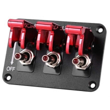 Autoschakelaarpaneel, 12V 3-groeps schakelaarpaneel voor raceauto, rood