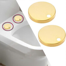 Toilet Seat Hinge Bolt Decorative Screw Covers 4 Pcs Golden Stainless Steel Replacement Hardware for Bathroom Decor