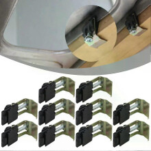 10 Pcs Undermount Sink Clips, Manganese Steel Nylon Adjustable Mounting Brackets for Kitchen Bathroom Washbasin Installation Repair