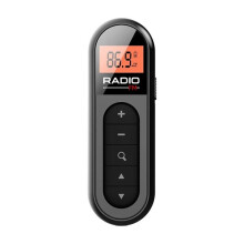 Przenośne radio FM z podświetlanym wyświetlaczem LCD i akumulatorem, wbudowanym głośnikiem. Osobisty Walkman do użytku na zewnątrz.
