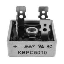 Einphasen-Diodenbrückengleichrichter KBPC5010 50A 1000V 2500V Isolierung Aluminium Kunststoff für industrielle automatische Steuerungssysteme