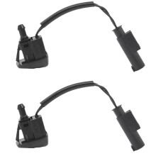Buse de lave-glace avant chauffante compatible avec BMW Série 5 E60 E61 2004-2010 - Noir ABS - 2 pièces