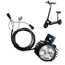 Faro anteriore 2 in 1 con clacson compatibile con Kugoo M4 Pro, per monopattini e bici elettriche 12-80V, ABS nero