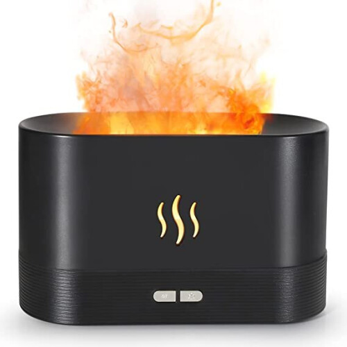 Ultrasonic Humidifier and Diffuser with Fireplace Design, LED Flame Effect for Aromatherapy and Air Humidity