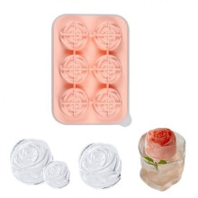 Moldes para cubitos de hielo, molde de silicona rosa de 6 cavidades para refrigerador y microondas, libre de BPA y apto para lavavajillas.