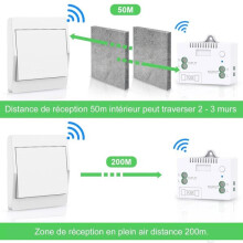 Draadloze schakelaar 433MHz met afstandsbediening, bereik van 200 meter, waterdicht voor badkamer- en tuinverlichting