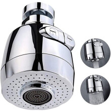 Rotating Mixer Spray Head compatible with mixer taps, 360 swivel kitchen sink accessory, brushed nickel finish