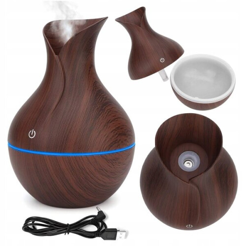 Ultrasonic Humidifier 130ml with Aromatherapy Diffuser & RGB Light for Bedroom, Office