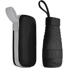 Reisparaplu - Zwart - Mini UV-paraplu - 6 baleinen - Lichtgewicht en compact - Bescherming tegen de zon