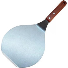 Pizza Peel Stainless Steel Round with Oak Handle for Grill & Oven Use