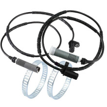 2x ABS-sensoren achter en 2x ABS-ringen achter, compatibel met BMW 1 Serie E81 E87, 3 Serie E90 E91 E92, 48 tanden, OE 34526762466