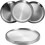 Stainless Steel Plates 6 Pcs 20cm Diameter Stackable Dishwasher Safe Microwave Safe 1