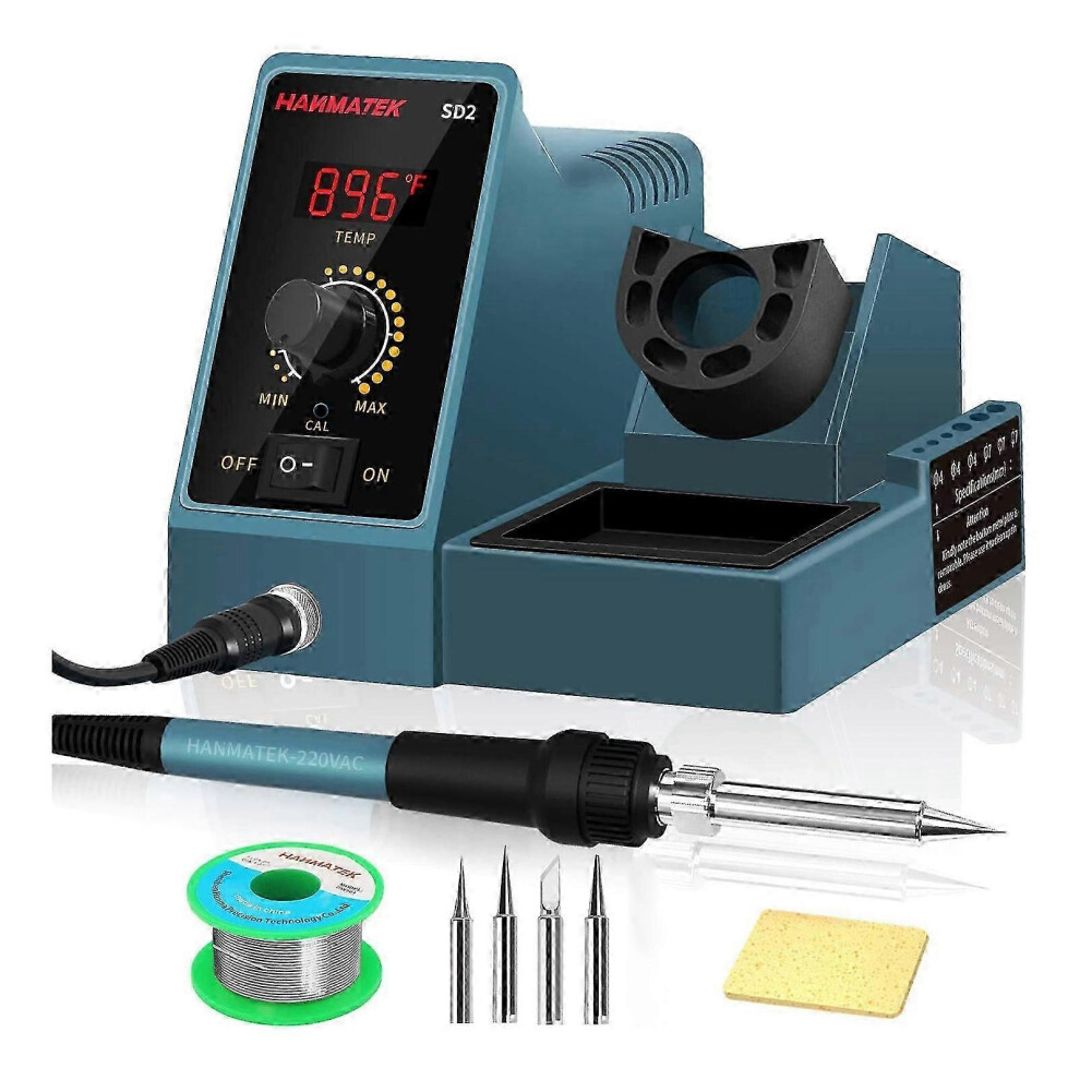 Soldering Iron Station Compatible With Weller, Hanmatek Sd2 60W, Pid Temperature Control, 6S Fast Heating, Led Display, Esd Safe With 5 Soldering Tips 6966168041146