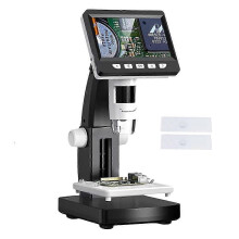 Microscopio digital con pantalla IPS 4.3" 1080P, aumento 50X-1000X, 8 LEDs, para soldadura, inspección y educación