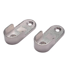Wardrobe Hanging Rail Bracket Support, Zinc Alloy Wall Mount, Silver Tone, Compatible with 30mm Pipe