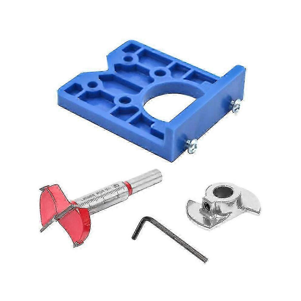Hinge Jig Drill Bit Set 35Mm For Concealed Hinge Mounting Plates With V Locator Removable Depth Stop For Cabinet Fitting 6966168043942