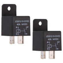 2 Pack 4 Pin 12V 40A SPST Automotive Relay Kit JD2912-1H-12VDC for Car Switch and Start 10 Million Mechanical Operation Cycles