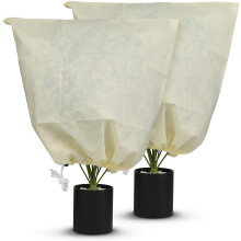 Plant Cold Protection Cover 0.6x0.8m Thick Breathable Non-Woven Fabric for Overwintering Plants in Winter, 2-Pack