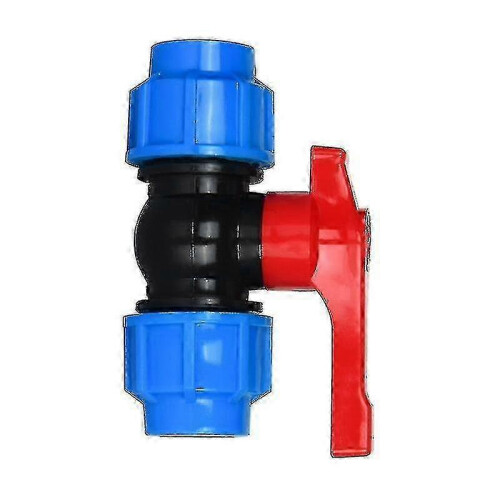 Plastic Ball Valve for 32mm Compression Hose, One-Piece Design for Hydroponics and Irrigation