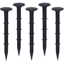 50 schwarze Bodenanker aus Kunststoff für Unkrautvlies, Netze und Planen