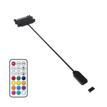 Contrôleur Mini ARGB Alimentation SATA vers 5V 3Pin Noir pour Ventilateurs LED Radiateurs PC