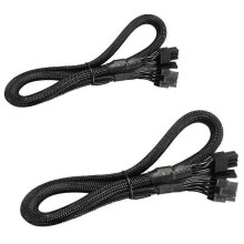 2-pack PCIe 8-pins naar 8-pins (6+2) VGA-voedingskabels, compatibel met EVGA Supernova G2 G3 P2 T2 GS-serie, 18AWG PVC, 60 cm, zwart.