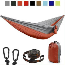 Amaca doppia in nylon per campeggio e attività all'aperto, portata massima 300 kg, leggera e portatile, 270x140 cm