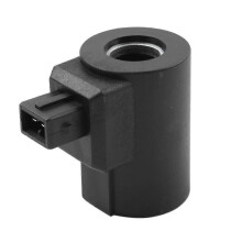 Solenoid Valve Coil 24V 17W Compatible with Liebherr and Bucher, Part Number 280239 10333044, Black Metal Material