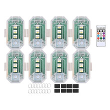 Luci stroboscopiche LED wireless ricaricabili USB-C, impermeabili IP65 con telecomando per auto e moto