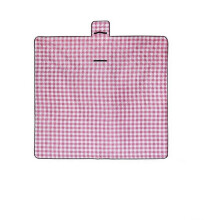 Waterdichte picknickdeken voor buiten, rood geruit, opvouwbare campingmat voor strand en zand.
