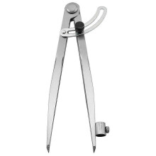 Wing Divider Scribe Compass 8 Inch 200mm Silver Carbon Steel with Pencil Holder for Woodworking Metal Leather Geometry Measuring