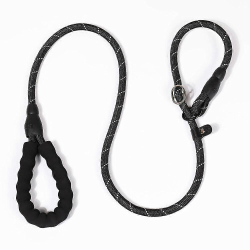 Slip Leash for Small Dogs, 2-Handle Anti-Choking Training Lead with Reflective Threads