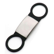 Targhetta identificativa per cani in metallo antiruggine, con inserti in silicone, incisa, colori nero rosso blu rosa, taglie S M L.