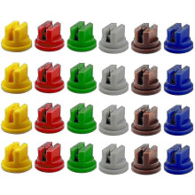 Ugelli a ventaglio in plastica, confezione da 24, 110 gradi, 6 misure (0,15-0,6 mm), per diserbo.