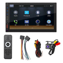 Autoradio Double Din 7 Pouces Compatible avec CarPlay Android Auto, Bluetooth 5.1 et Caméra de Recul