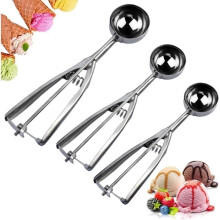 Set van 3 ijsschepjes, roestvrijstalen ijsschepjes voor koekjes, ijs en sorbets.