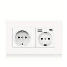 UK Wall Socket 16A with USB-C Charging, Dual Port Fast Charging for Home & Office