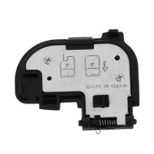 Couvercle de porte batterie compatible avec Canon EOS 7D, Noir et Argent, Plastique et Métal, Installation par encliquetage