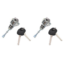 Cilindro de cerradura de puerta compatible con Hyundai Elantra 2006-2010, metal plateado, paquete de 2 unidades con 4 llaves