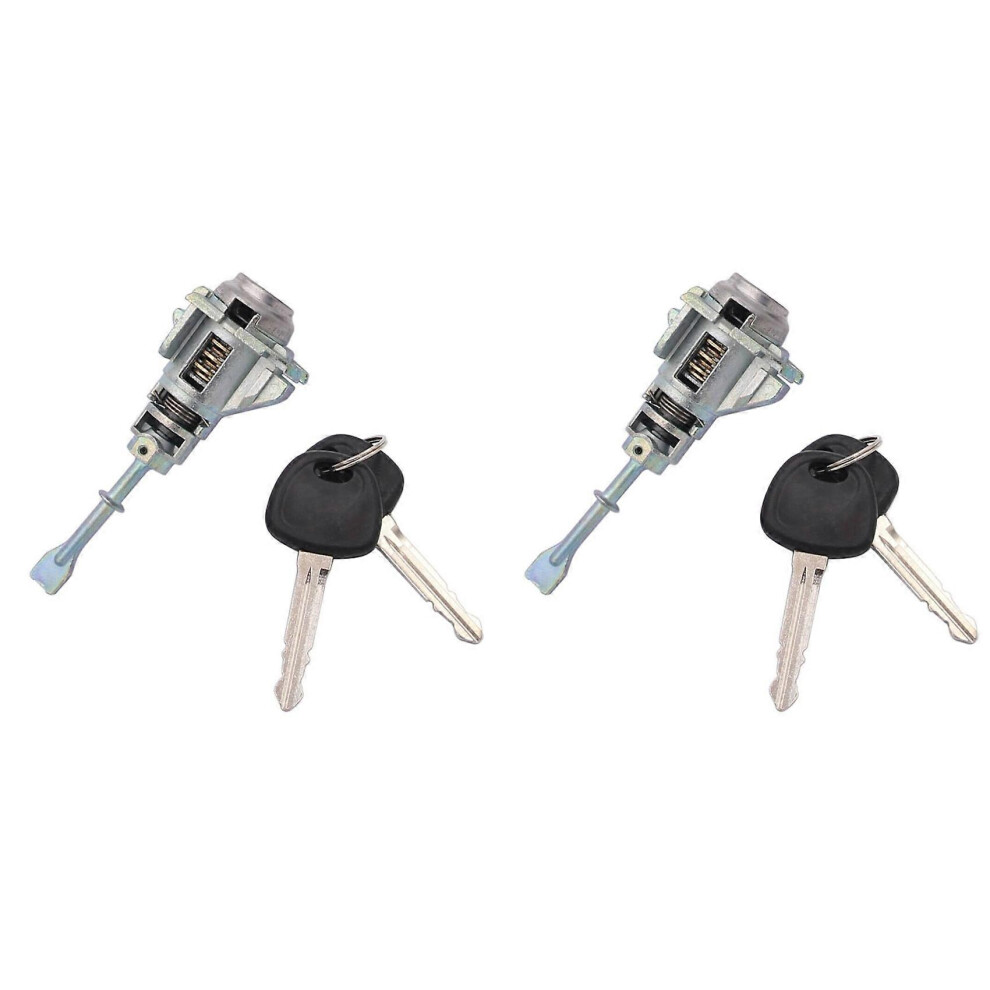 Left Driver Door Lock Cylinder 2 Pack With 4 Keys Compatible With Hyundai Elantra 2006-2010 4-Door 2.0L Oe 81970-2Ha00 Metal Silver 6966168049883