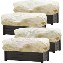 Winter Plant Cover 150x45x40cm Thick Non-Woven Fabric with Drawstring for Raised Beds, 4-Pack