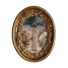 Resin Oval Picture Frame 14.8x18.7cm Vintage European Style for Wall or Tabletop Display