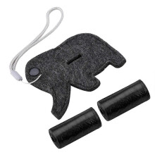 Porta sacchetti per escrementi cane portatile con design elefante cartoon e attacco universale al guinzaglio