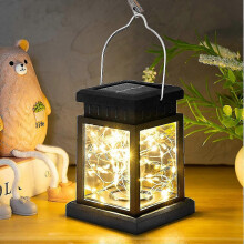 Lanterne suspendue solaire à 30 LED, étanche IP44, idéale pour le jardin, le balcon, la cour ou la clôture.